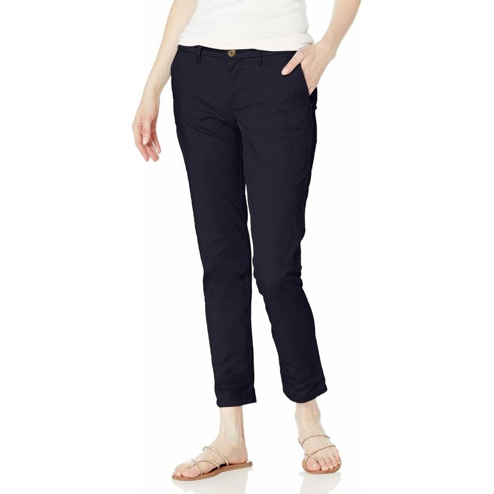 NWT Tommy Hilfiger Women Relaxed Fit Hampton Chino Pant W7RK0035 16W Navy Blue